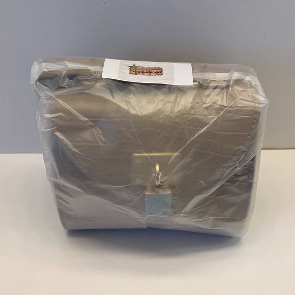 The Lock Croc Satchel/ Crossbody Handbag in Beige - NWT - Picture 6 of 7